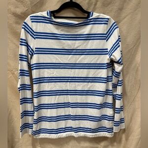 Vineyard Vines Blue and White Striped Long Sleeve Tee